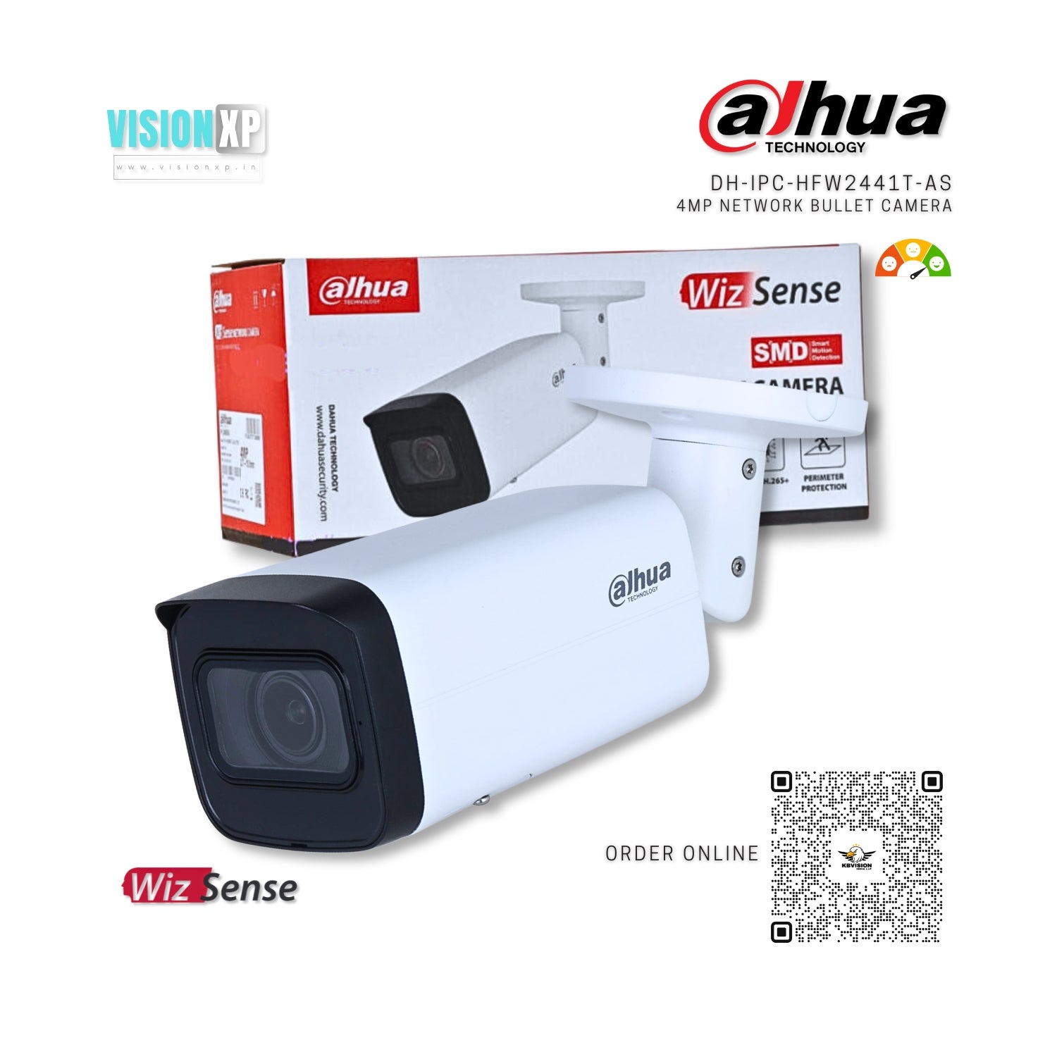 Dahua DH-IPC-HFW2441T-AS 4MP IR Bullet WizSense Network Camera Dahua DH-IPC-HFW2441T-AS 4MP IR Bullet WizSense Network Camera